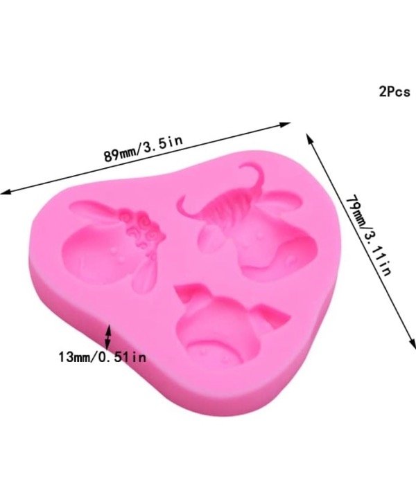 Producto - MOLDE SILICONA x3 ANIMALES DE GRANJA - 2