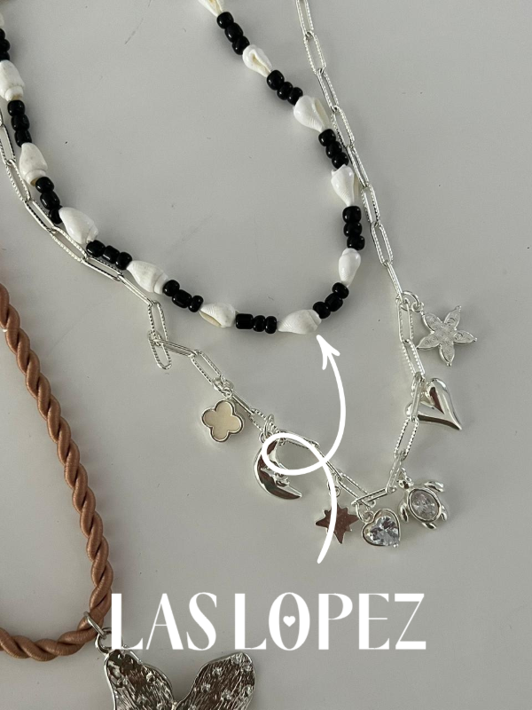 Producto - COLLAR CARACOLES NEGRO Y BLANCO