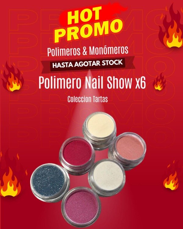 Producto - GANGA STYLE - POLIMEROS DE COLOR X 6 NAIL SHOW