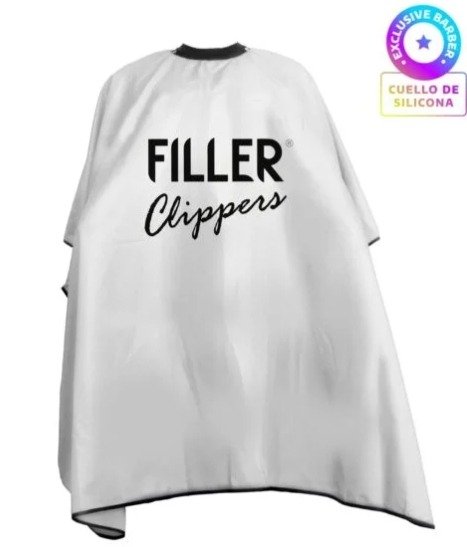 Producto - CAPA BARBER FILLER BLANCA C/CUELLO SILICONA 100 POLYESTER