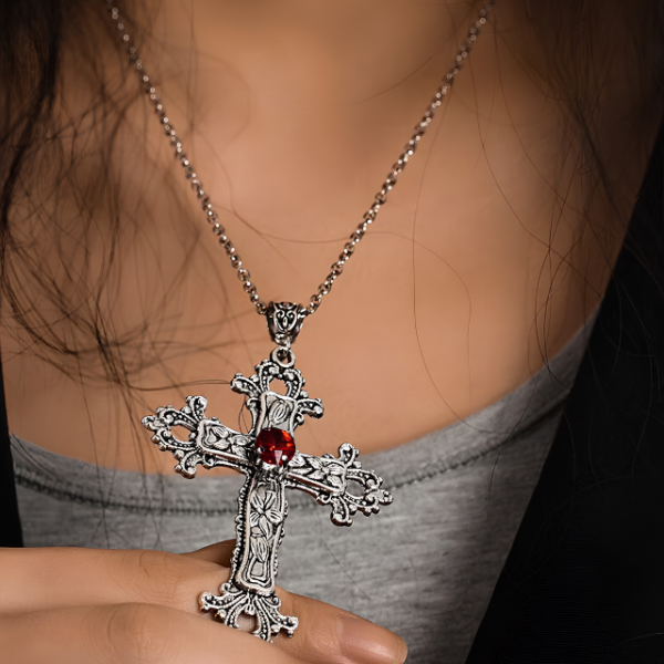 Producto - Collar Cruz Bloody Roja - 0