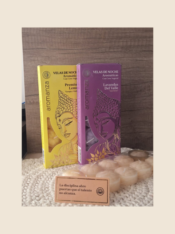 Producto - Velas de noche aromáticas "Aromanza" en caja x 10
