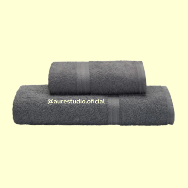 Producto - JUEGO DE TOALLA Y TOALLÓN GRIS 400G DANUBIO