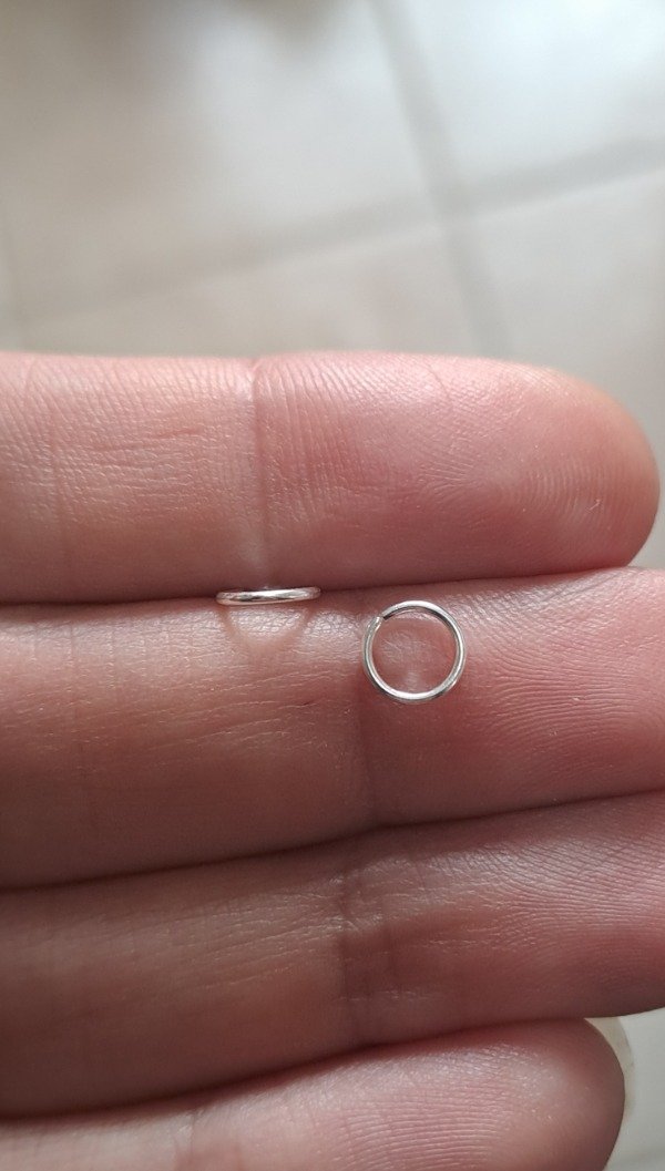 Producto - Argollita de Plata tipo piercing lisa 6mm (unidad)