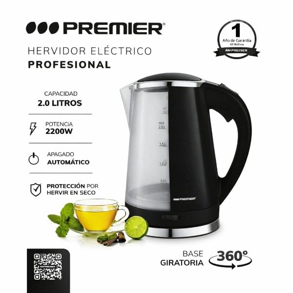 Producto - Pava Eléctrica Premier Profesional 2 Litros 2200W Excelente Calidad