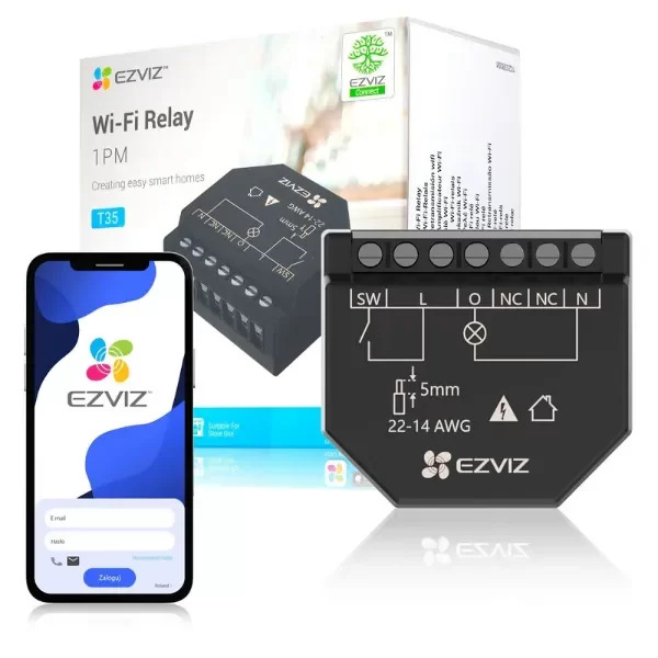 Producto - EZVIZ T35 RELE WIFI INTELIG INALAMB NEGRO APP CONTROL VOZ SEGURIDAD RIESGO ELEC