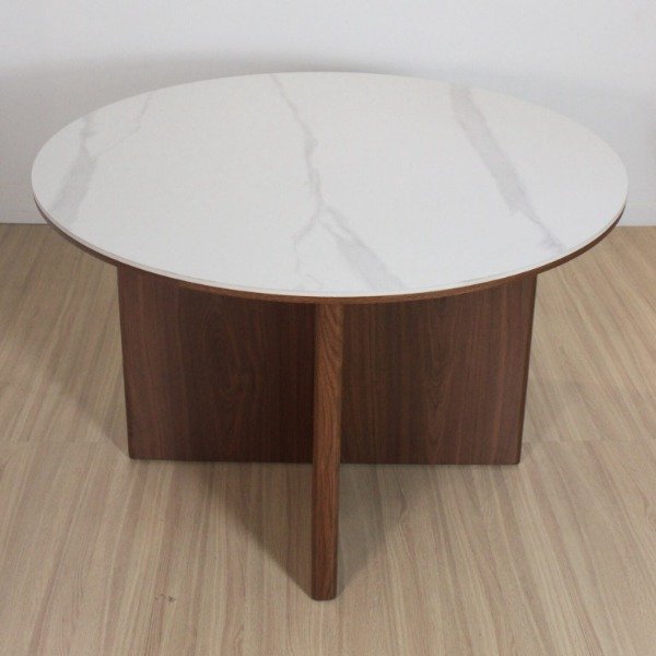 Producto - MESA CIRCULAR MADERA TAPA NEOLITH 120CM PIEDRA SINTERIZADA - 2