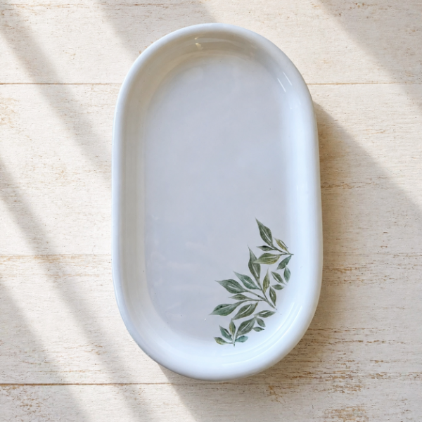 Producto - PLATO OVALADO HOJAS