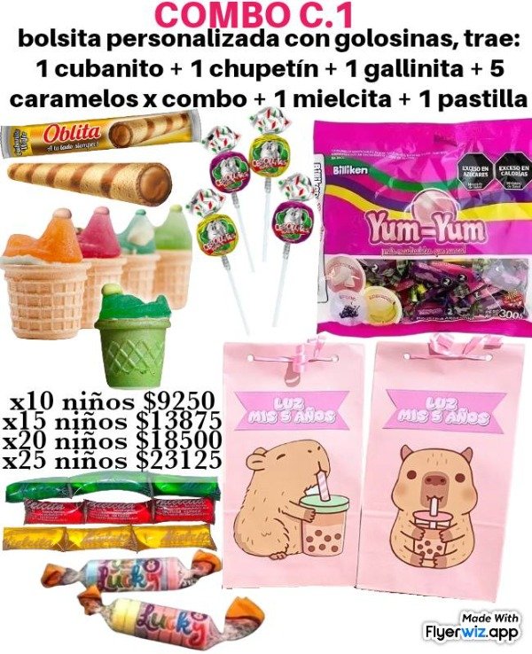 Producto - Combo C.1 bolsa con golosinas carpincho o de la temática que quieras