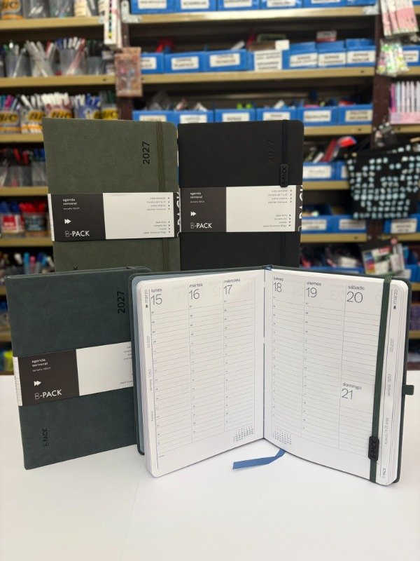 Producto - Agenda Semanal Encuadernada R8 15x21cm - "B-Pack" "Mundo Fw"