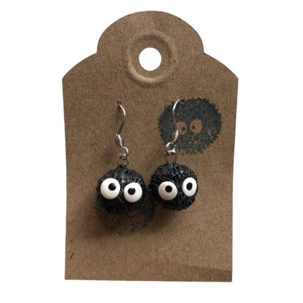 Producto - Aros Susuwatari de Arcilla Acero Quirurgico Ghibli Anime