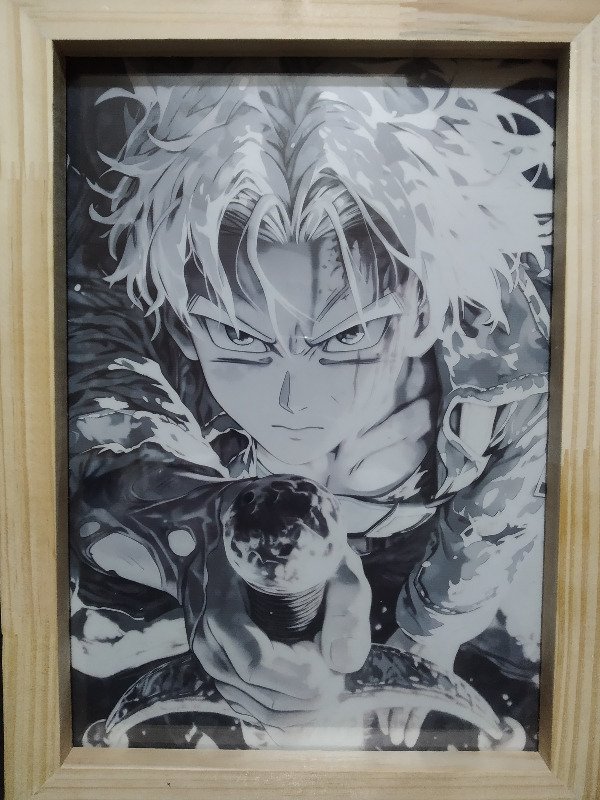 Producto - Trunks dragon ball - Cuadro iluminado de blanco y negro a color