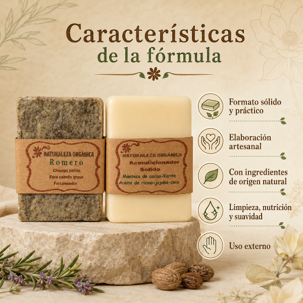 Producto - Champú Sólido de Romero y Acondicionador Sólido - Cuidado Natural de tu Cabello - 5