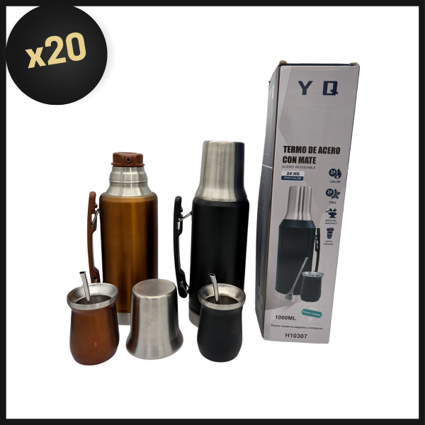 Producto - PROMO BULTO TERMO SYSTEM PREMIUM CON MATE Y BOMBILLA 1200ML SIN LOGO
