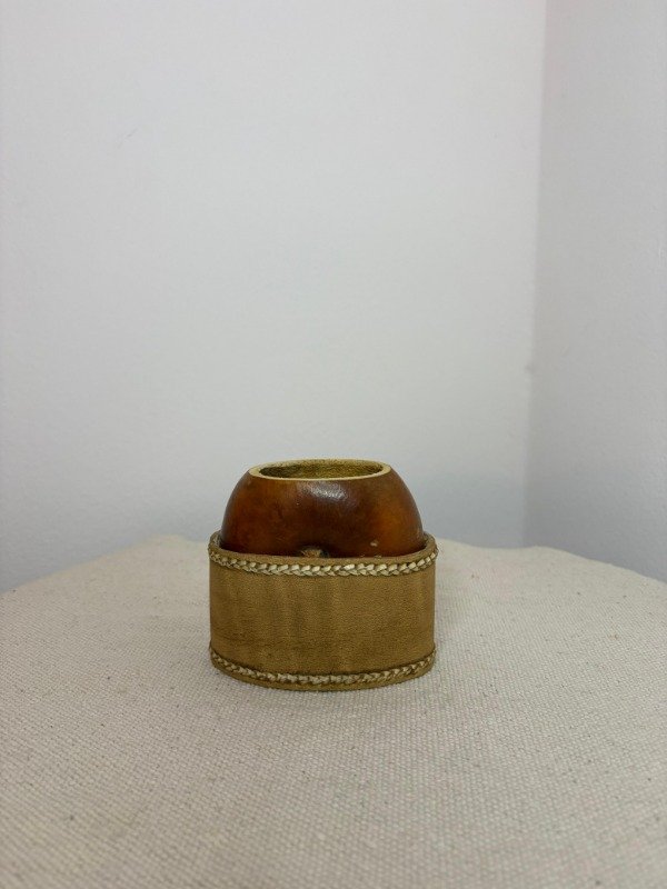 Producto - Mate Galleta Mini con Base de Cuero Crudo Artesanal