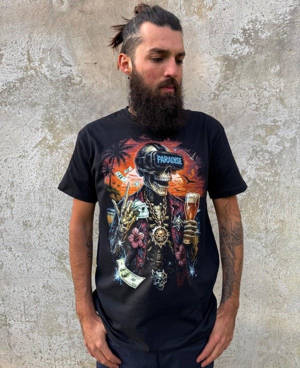 Producto - Remera Calavera Paradise-Glow in the Dark