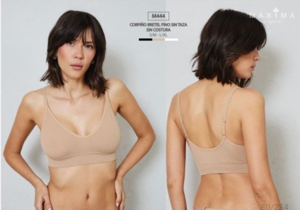 Producto - M444 - Máxima - Corpiño Bretel Fino S/Taza s/Costura