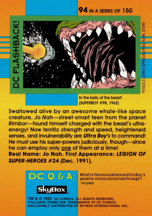 Producto - 1993 SkyBox DC Cosmic Teams 1993 #94 - Ultra Boy - 1