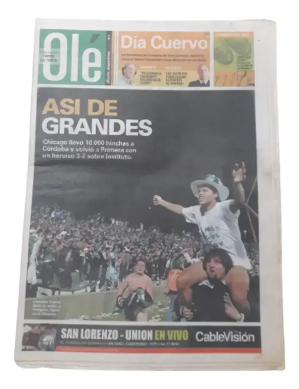 Producto - Diario Ole Nueva Chicago Ascenso Primera A 2001 (usado)