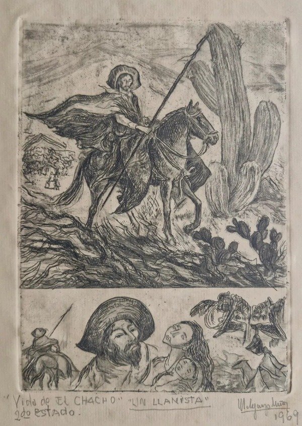 Producto - Melgarejo Muñoz, Wladimiro - Un llanista, de Vida de El Chacho, aguafuerte 1969 - 0