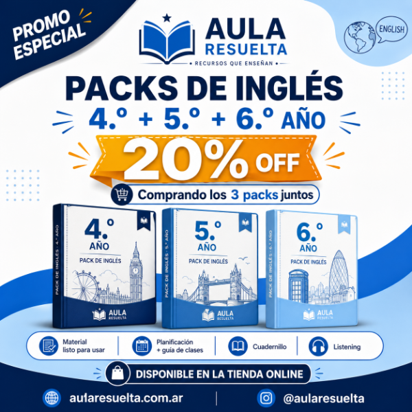 Producto - Pack promo Inglés 4to, 5to y 6to Orientación economía