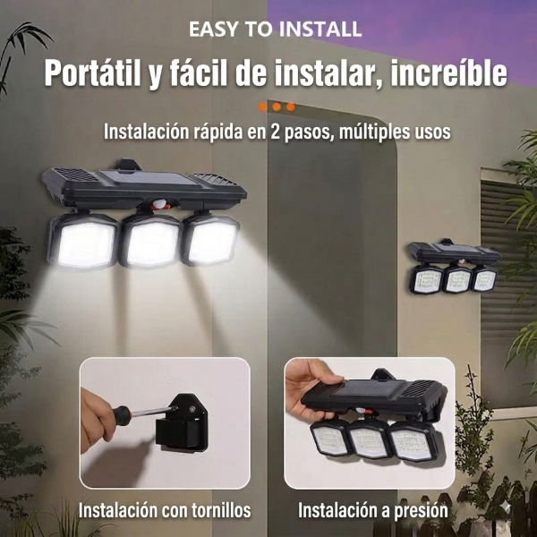 Producto - 6703 Lampara Solar Reflector Luz Fria Con Sensor Y Carga USB 20W - 5