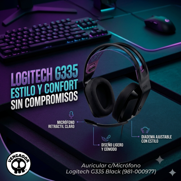 Producto - Auricular cMicrofono Logitech G335 Black 981-000977