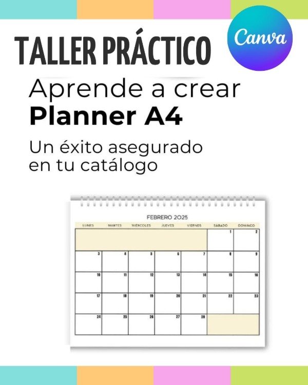 Producto - Taller 3: Cómo crear y vender  Planner mensual tamaño A4