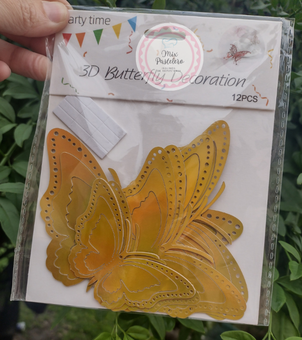 Producto - Mariposas 3D Doradas x 12