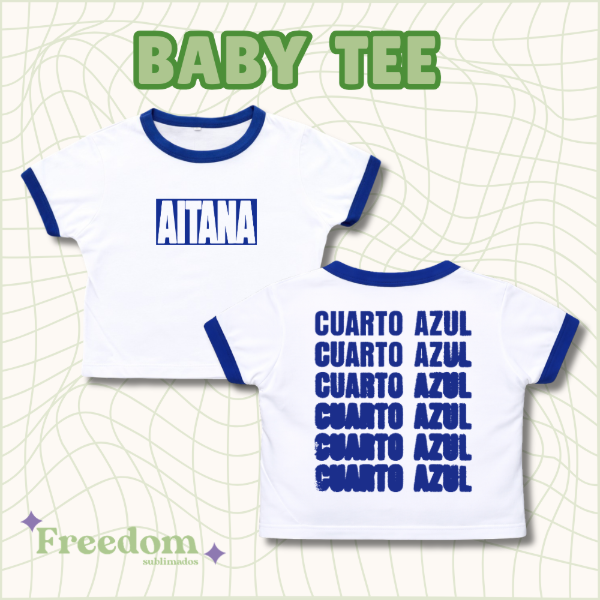 Baby tee cuarto azul - aitana
