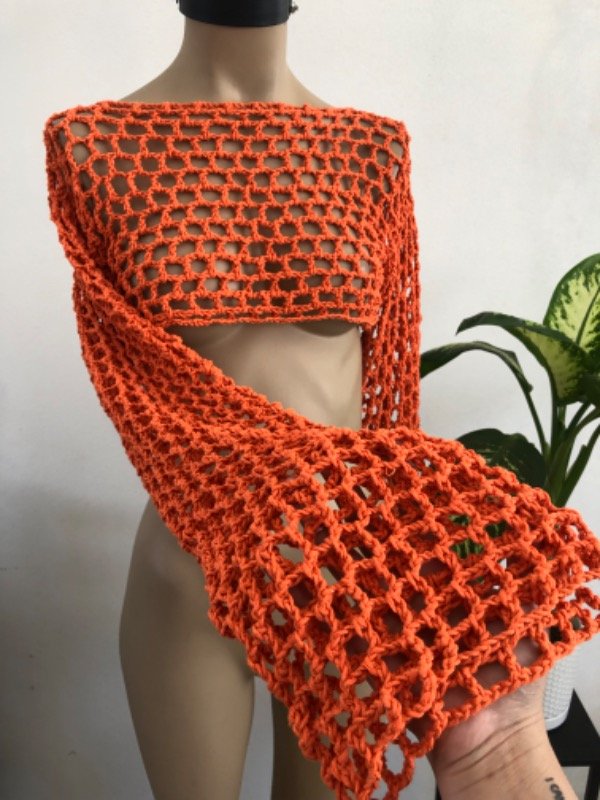 Producto - Sweater Crop a crochet Naranja