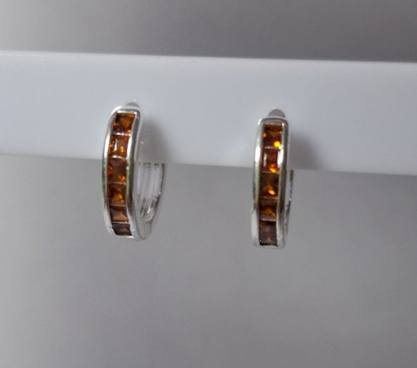 Producto - Argollitas cuadraditos naranja