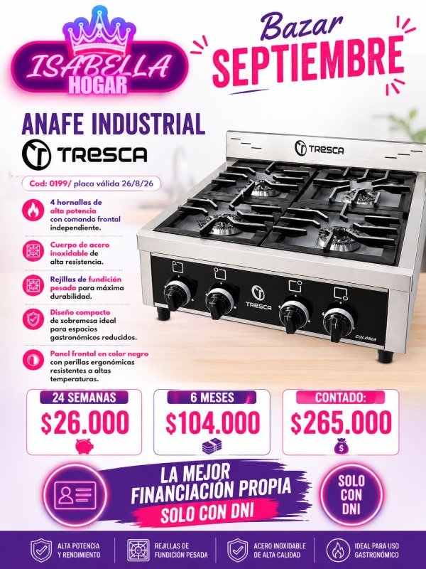 Producto - anafe industrial taesca - 0