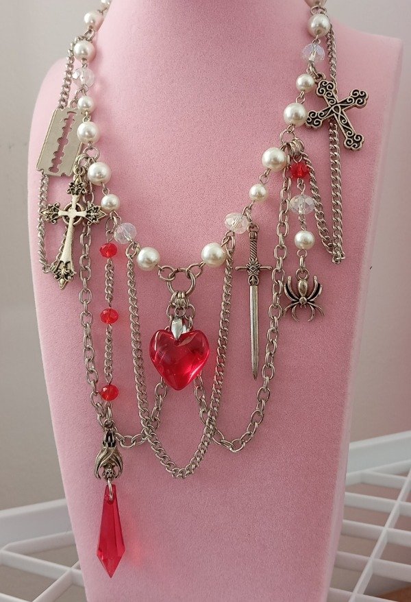 Producto - Collar Mix con corazon de vidrio