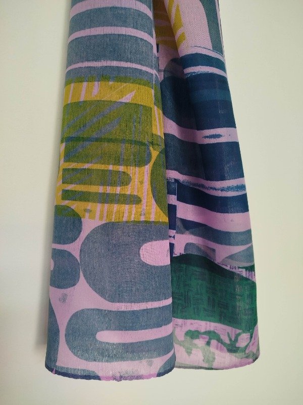 Producto - Pañuelo MIDI -lila estampa estampa collage- - 1