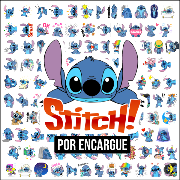 Producto - PK003 - STITCH Super Pack Premium 93 Stickers 4.5cm