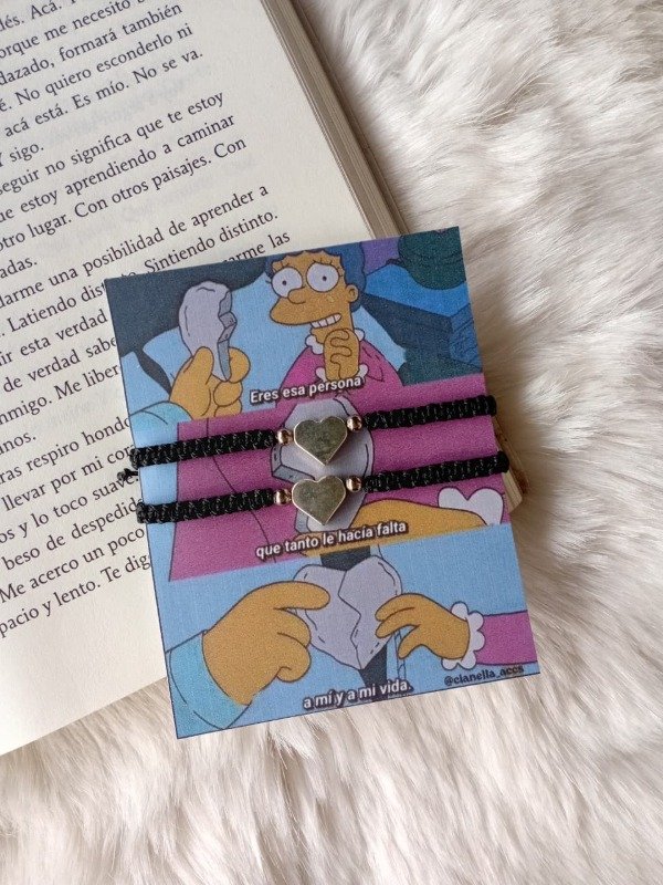 Producto - Pulseras para compartir homero y marge corazón