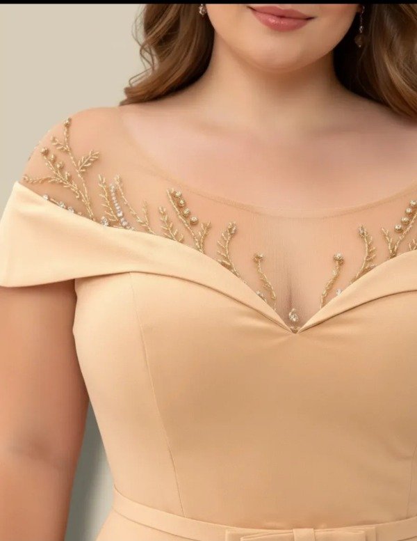 Producto - Vestido largo con pedrería Talle grande - 5