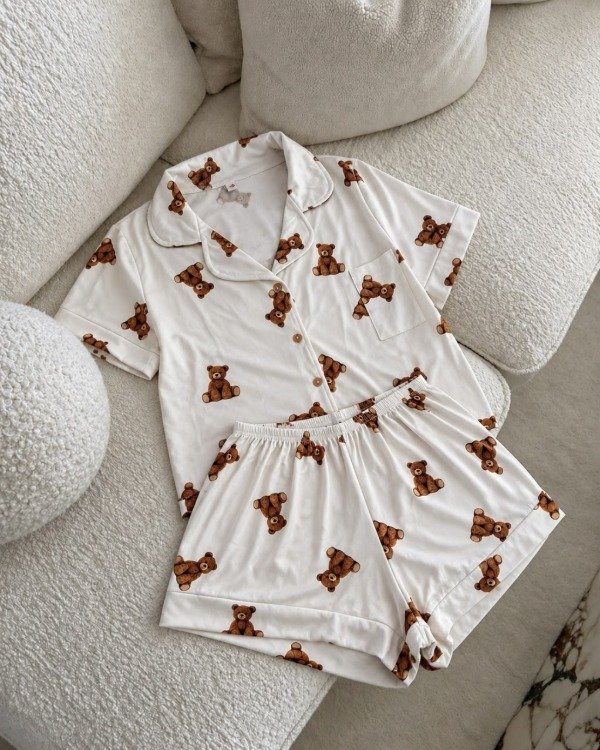 Producto - Pijama camisero corto - Blanco Teddy - 2