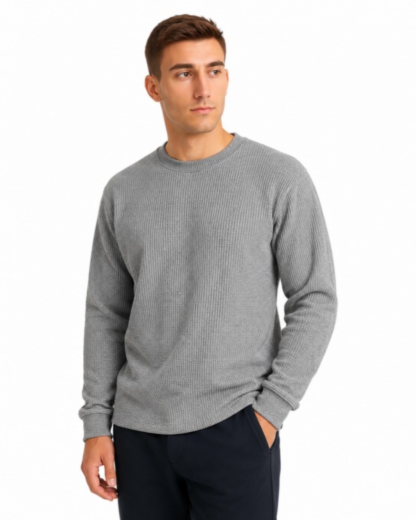 Producto - SUÉTER DE HOMBRE WAFFLE BRUSH FRISADO - GRIS