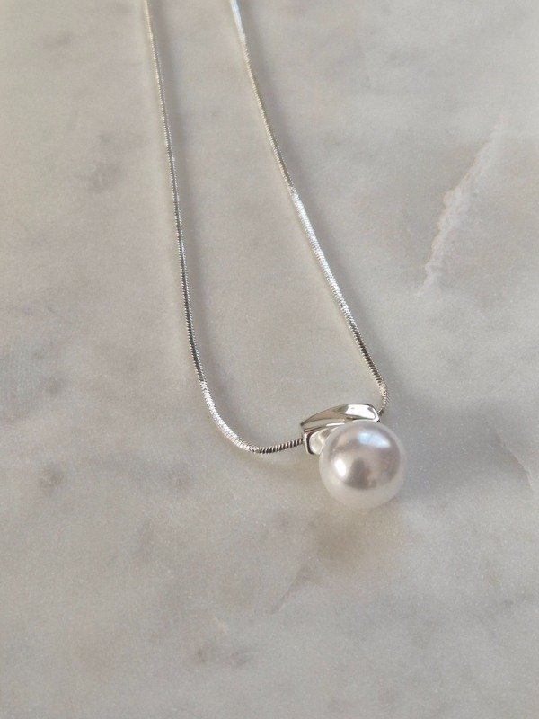 Producto - Collar perla blanco