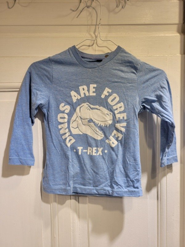 Producto - Remera celeste logo t rex Talle 4 años - PRECIO: 7X