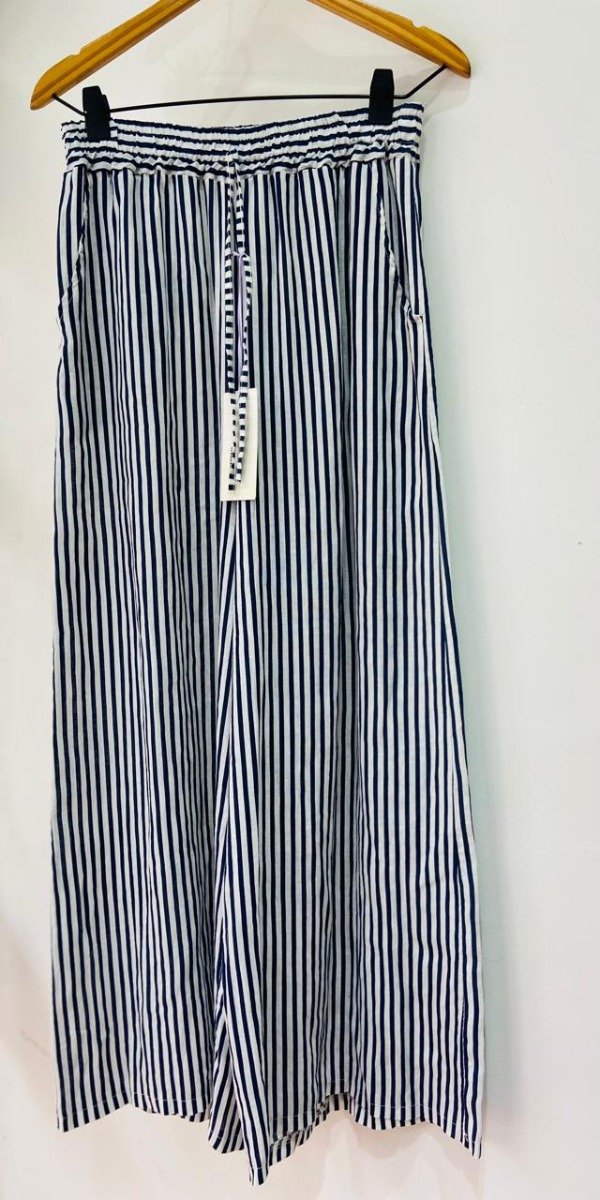 Producto - pantalon lino rayas azules y blancas - 1