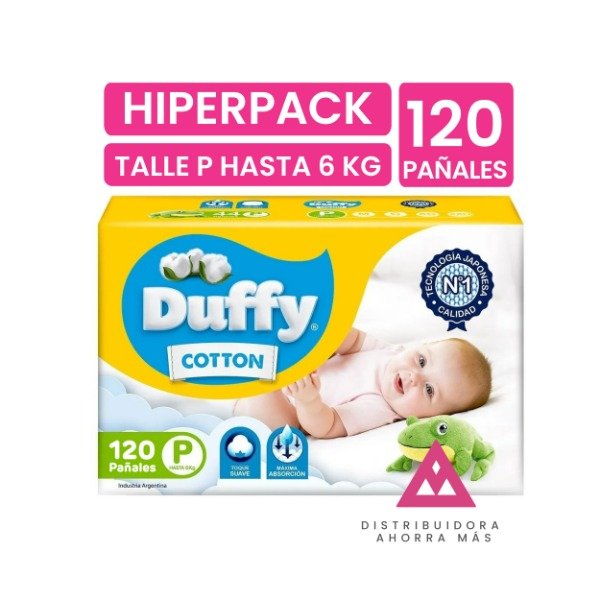 Producto - Pack Pañal Duffy Cotton  Talle P x 120 Unidades