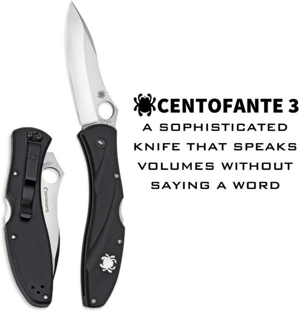 Producto - Spyderco, C66PBK3, Centofante III, cuchillo plegable, navaja