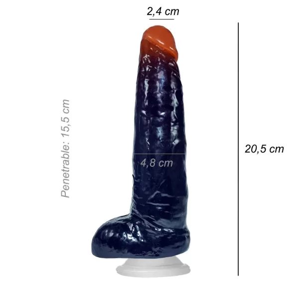Producto - Dildo Consolador Realista Brad Stone Ventosa mulato - 0