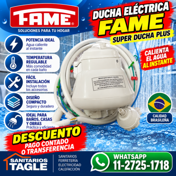 Producto - Ducha Electrica Fame 5400w 4 Temperaturas.