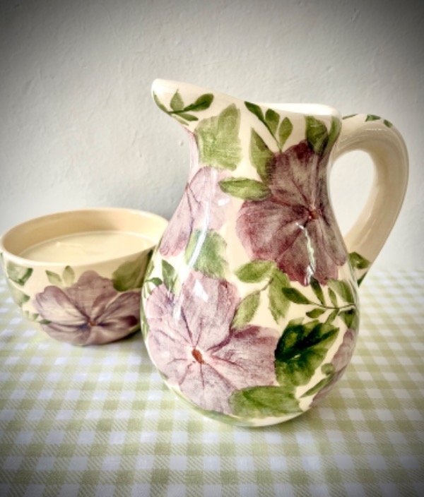 Producto - Jarra flores VIOLETA/VERDE