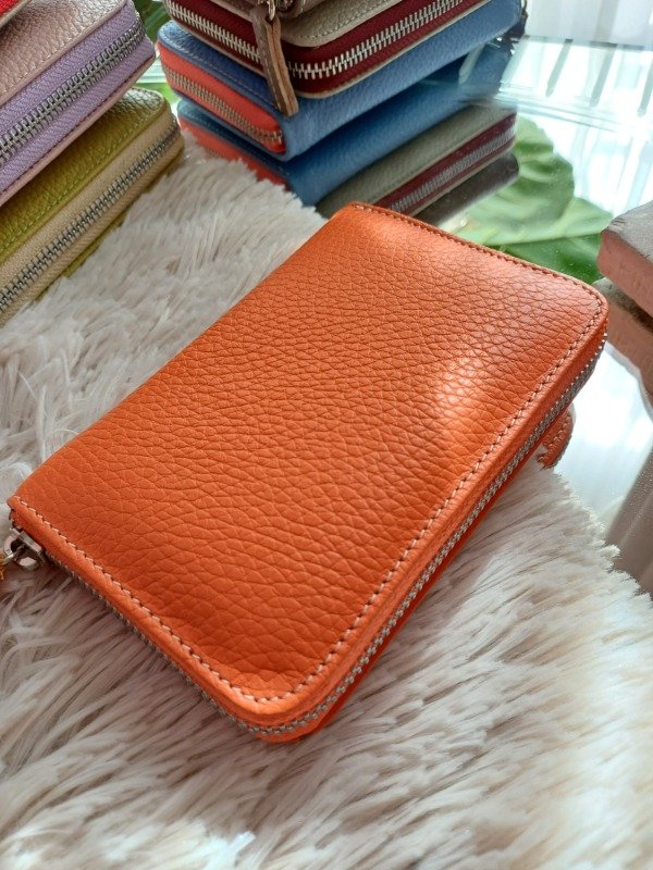 Producto - Billetera de CUERO NARANJA