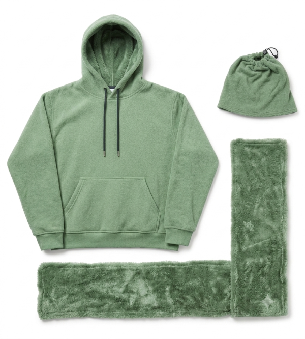Producto - Buzo con capucha unisex, Darlon con piel, combo gorro y bufanda - 2